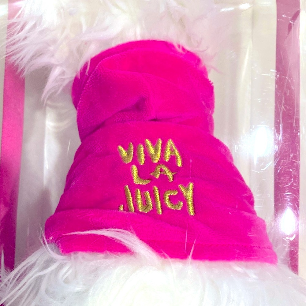 Juicy Couture Pink Hoodie Dog Plush New Excellent Condition